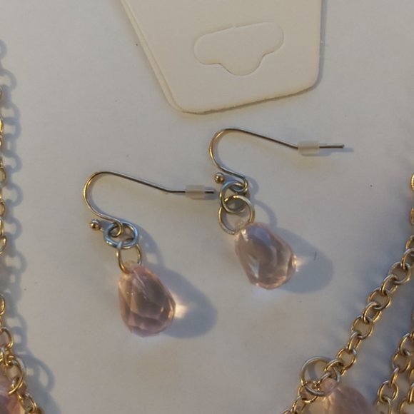 Multi Layer Faux Beads Necklace with Earrings - Picture 2 of 2